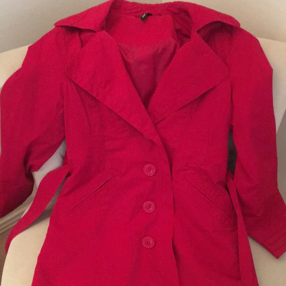 Red raincoat
